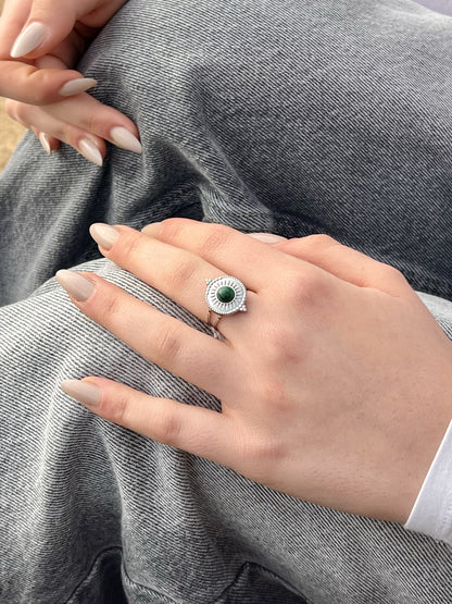 ZÉLIE Bague Malachite Argent