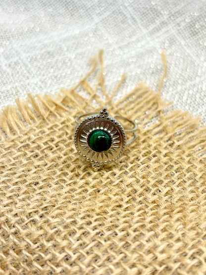 ZÉLIE Bague Malachite Argent